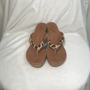 Ugg leopard and cork platform sandals